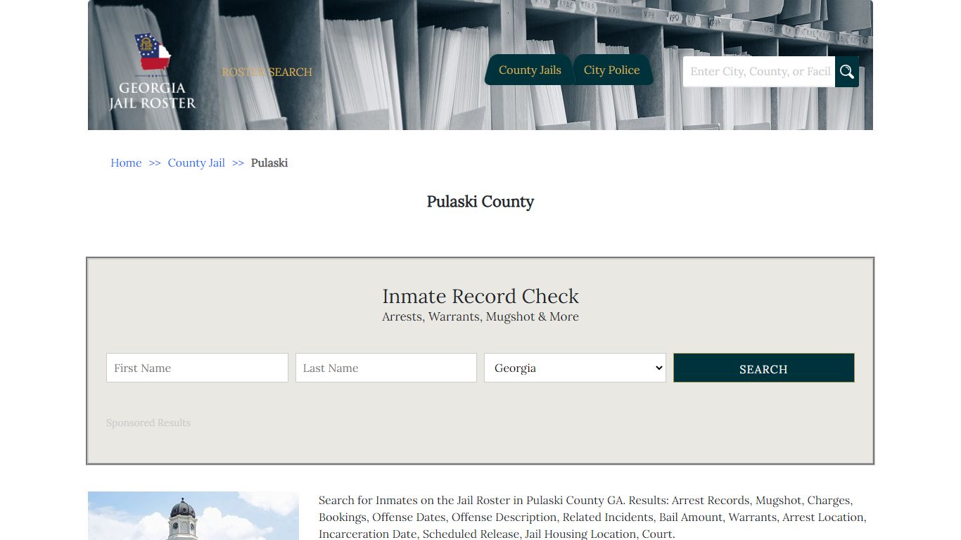 Pulaski County - Georgia Jail Inmate Search