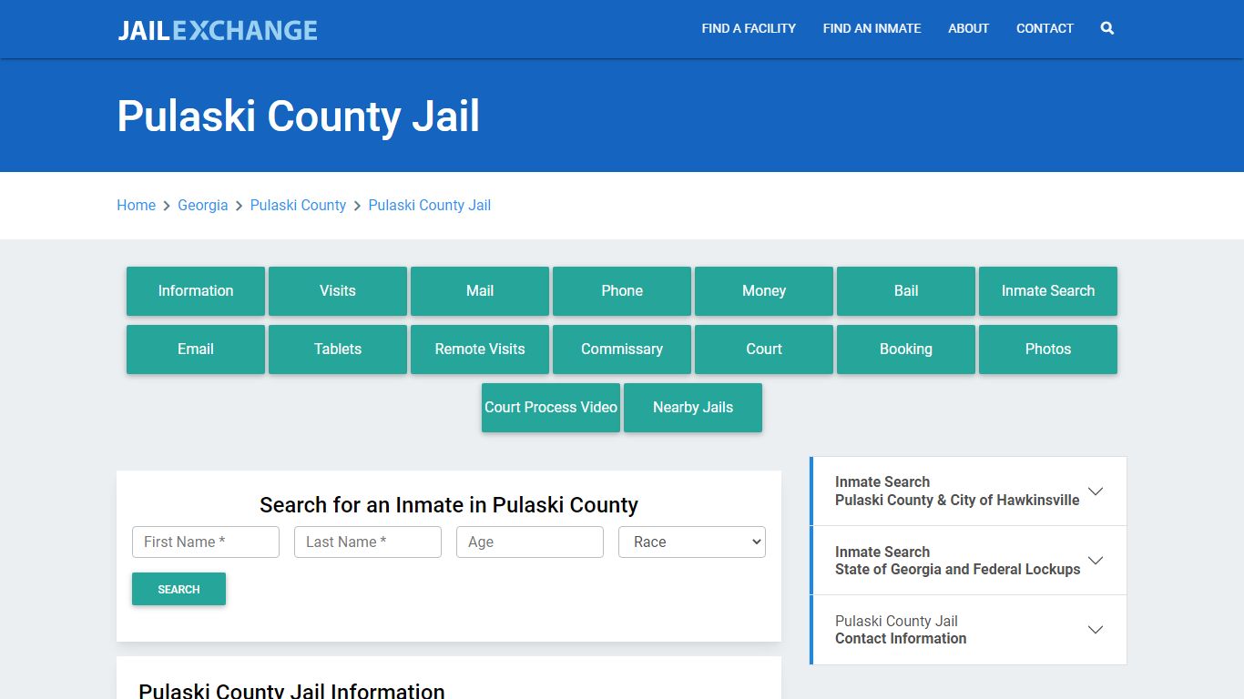 Pulaski County Jail Roster Lookup, GA, Inmate Search