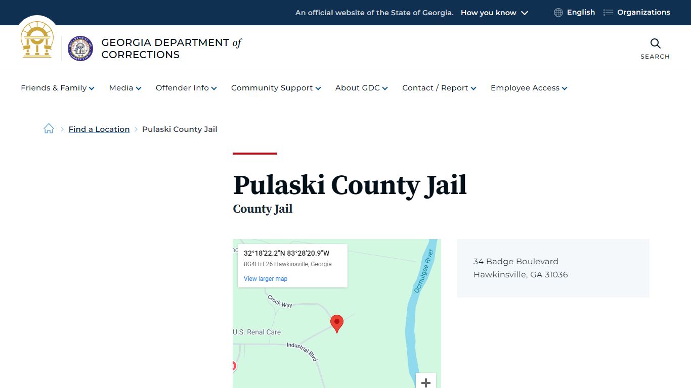 Pulaski County Jail - Georgia Department of Corrections